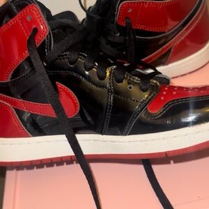 Jordan Black and Red High-Top Sneakers